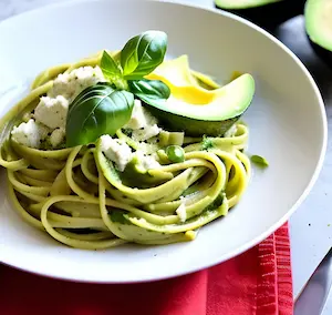 Recetas saludables de Pasta con salsa de aguacate